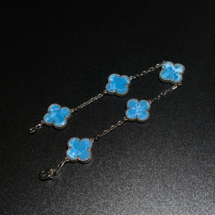 Amazonite 5 motifs bracelet（天河石四叶草五花手链）